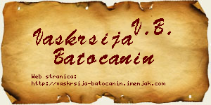 Vaskrsija Batoćanin vizit kartica